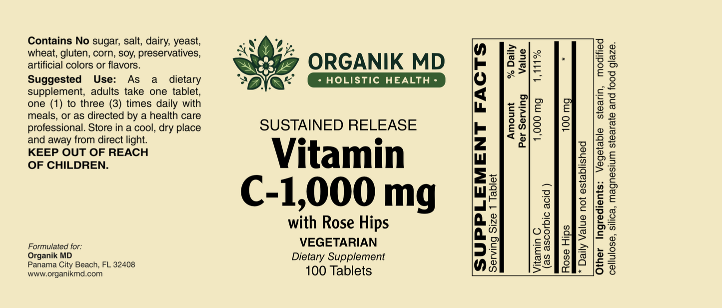 Vitamin C-1,000 mg with Rose Hips | Sustained Release