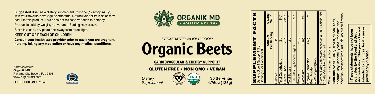 Certified Organic Fermented Beet Root Powder