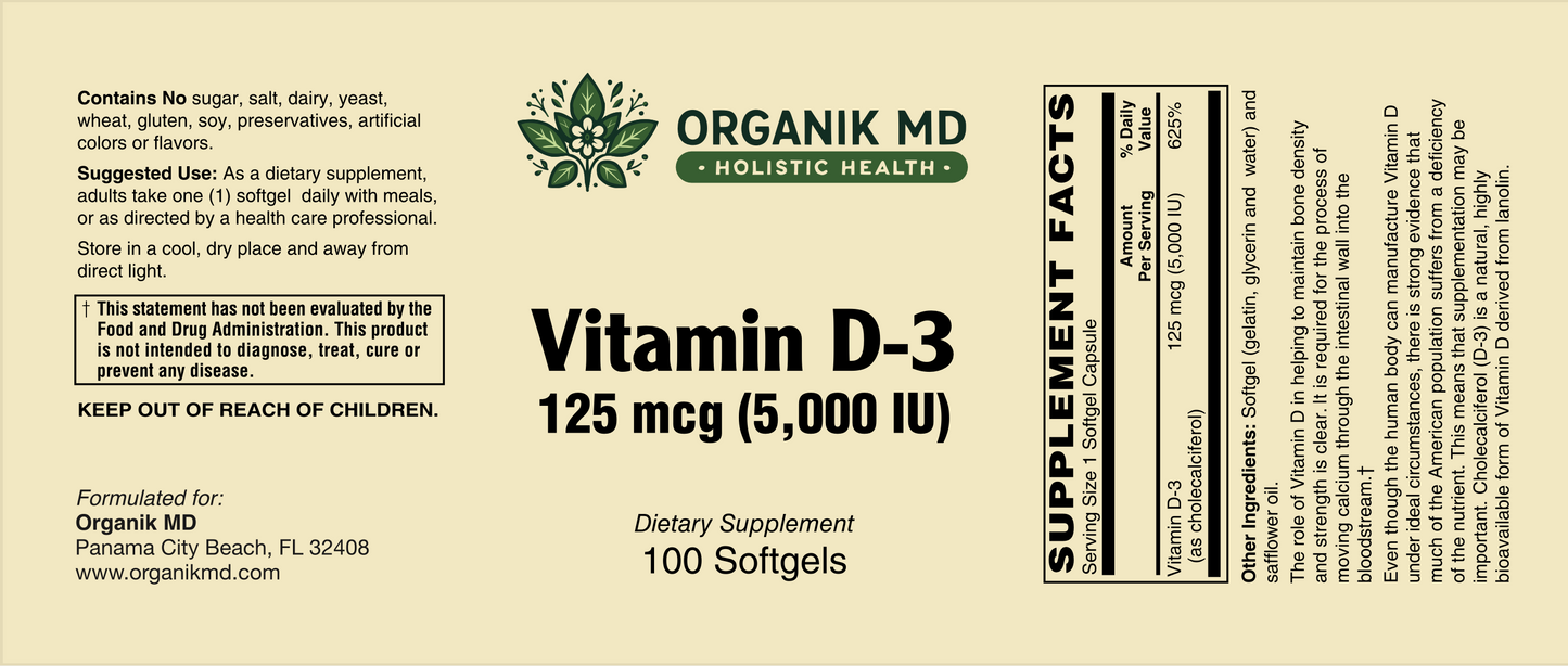 Vitamin D-3 | 5,000 IU